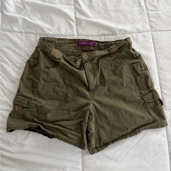 Gloria Vanderbilt Pants - Gloria Vanderbilt Women’s Olive Army Green Cargo Shorts Size 12 Hiking Outdoors